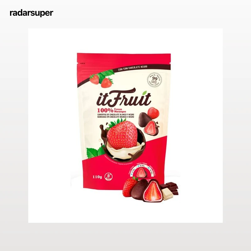 IT FRUIT Fresas recubiertas con chocolate blanco y negro 110gr