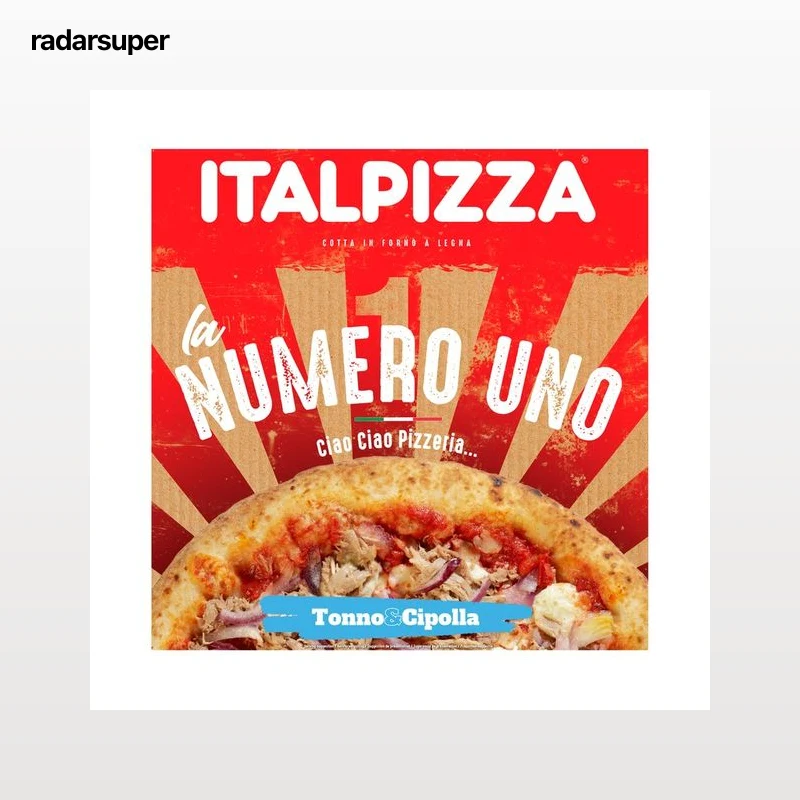 ITALPIZZA Pizza congelada de atún y cebolla morada 435 g..