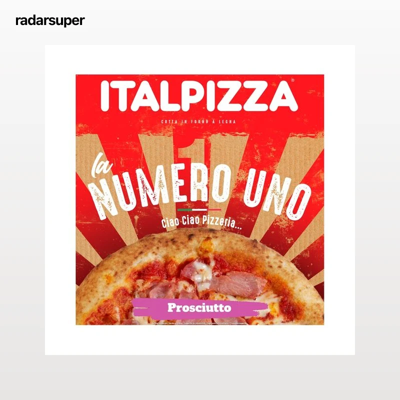 ITALPIZZA Pizza congelada de jamón cocido sabor ahumado 430 g.