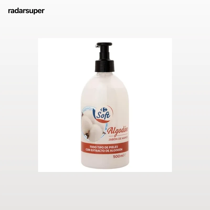 jabon de manos algodón Soft Carrefour 500 ml.