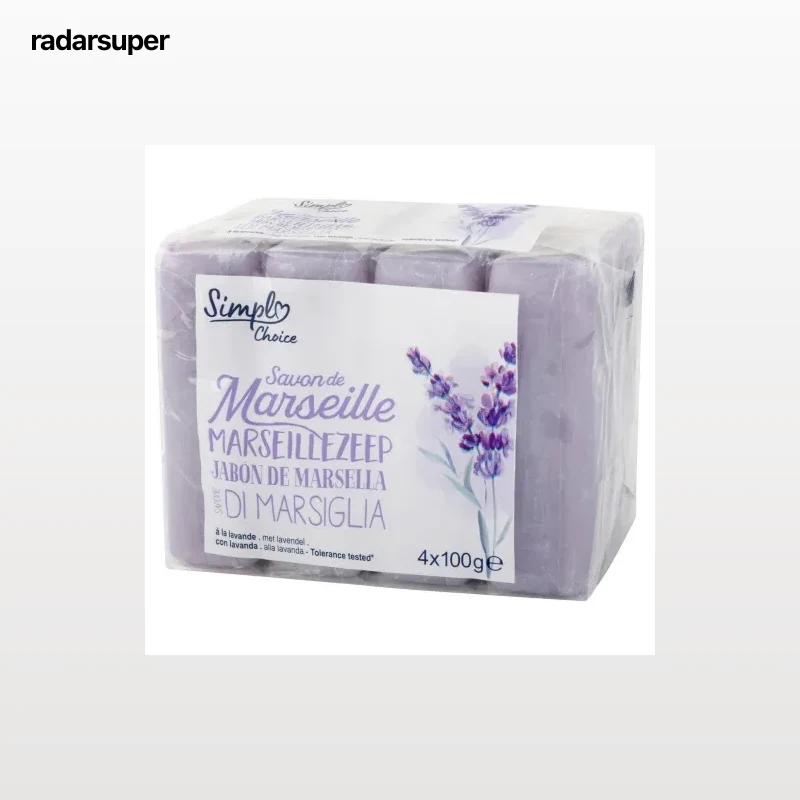 Jabón de manos de lavanda en pastilla Simpl Choice 4 ud.