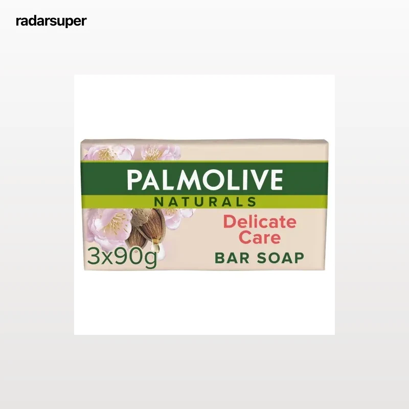 Jabón de manos en pastilla con leche de almendras Delicate Care Naturals Palmolive pack 3 unidades 90 g.
