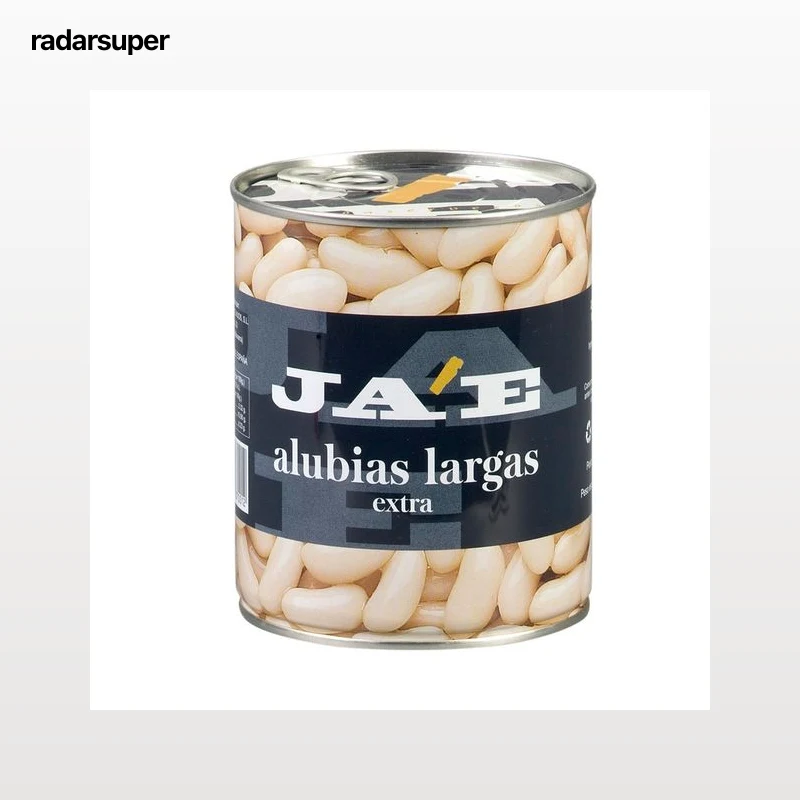 JAE Alubias blancas cocidas largas lata de 500 g.