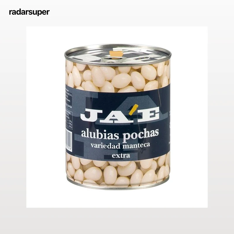 JAE Alubias blancas cocidas pocha lata de 500 g.