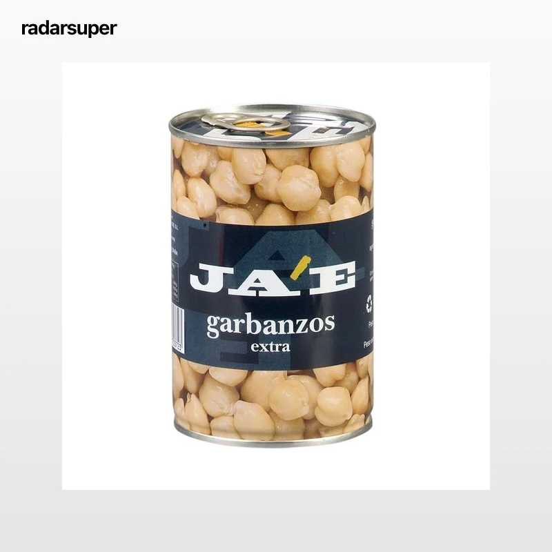 JAE Garbanzos cocidos lata de 250 g.