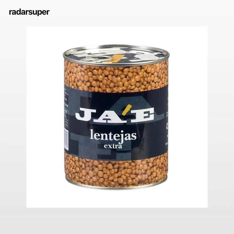 JAE Lentejas cocidas lata de 500 g.