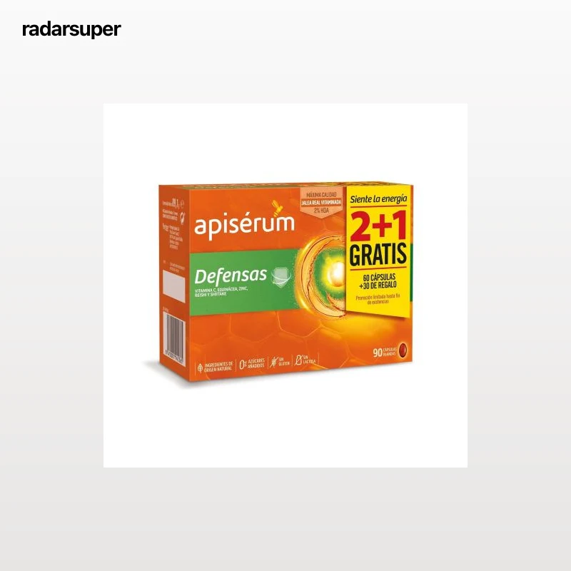 Jalea real en cápsulas Defensas Apisérum sin gluten y sin lactosa 60 ud.