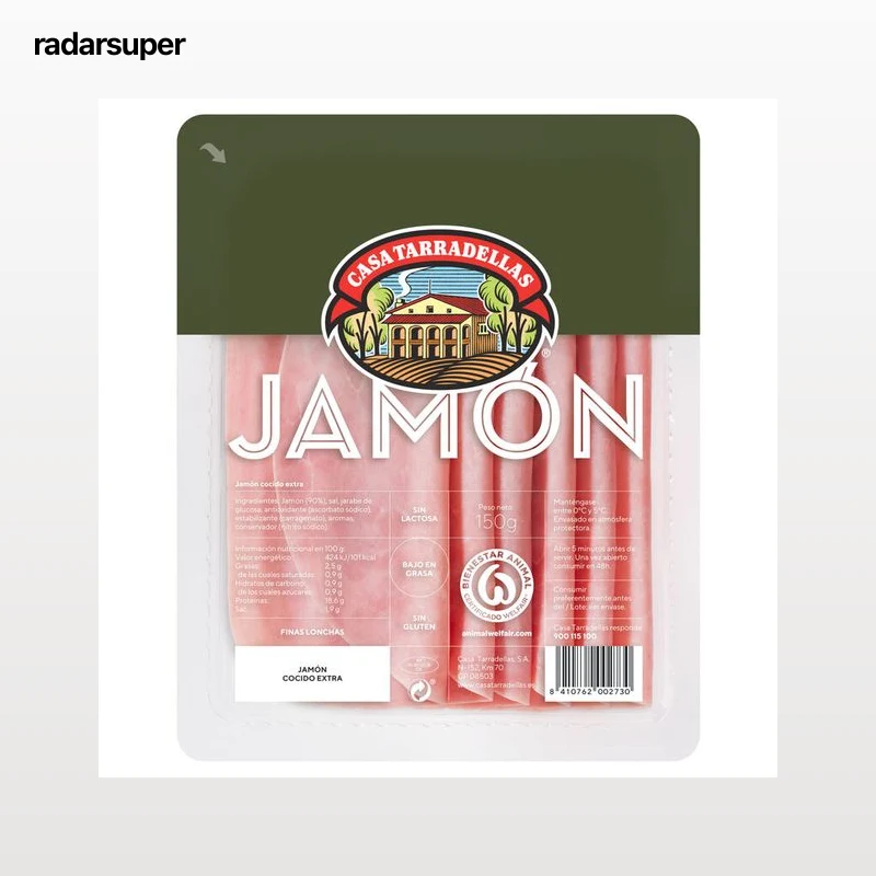 Jamón cocido Casa Tarradellas 150gr finas lonchas