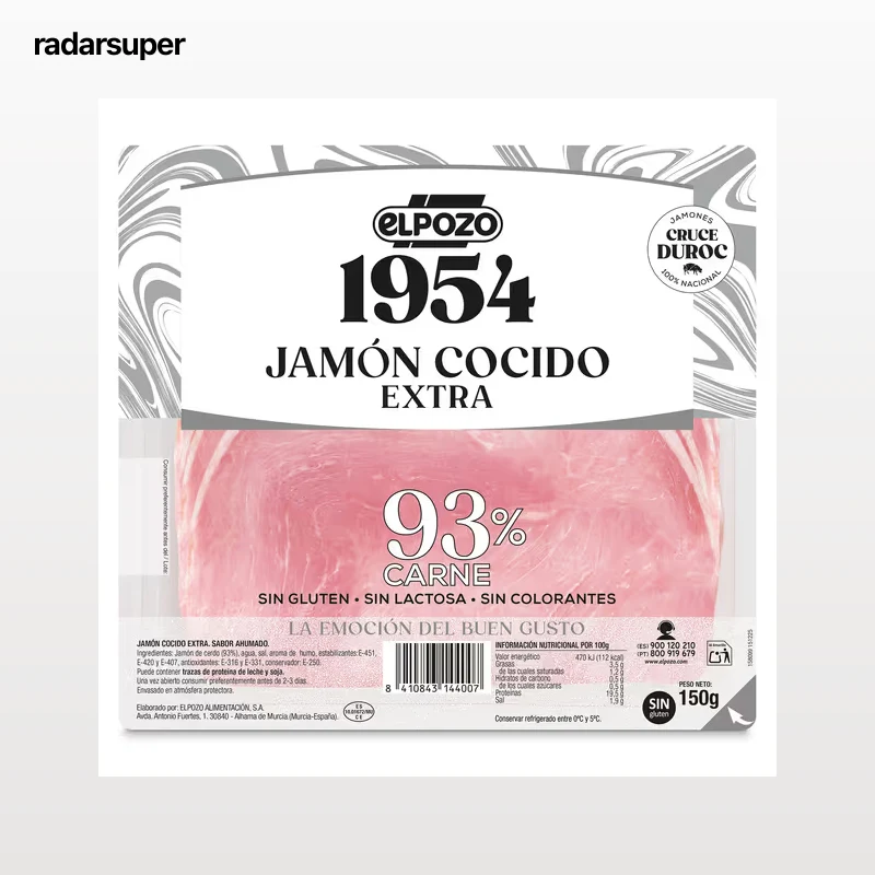 Jamón cocido extra Elpozo 1954 150 g