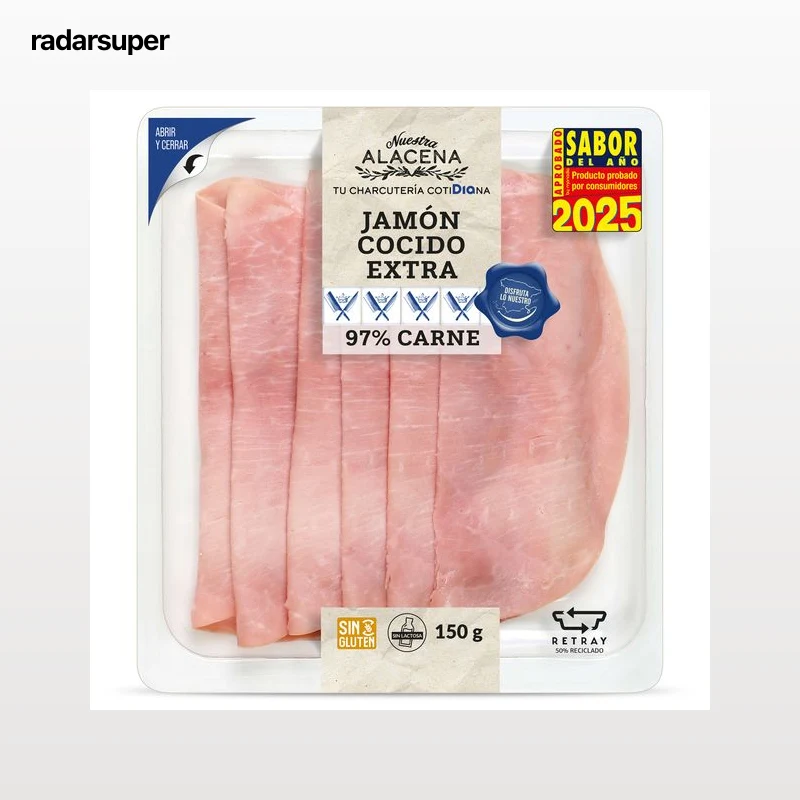 Jamón cocido extra 97% Dia Nuestra Alacena 150 g
