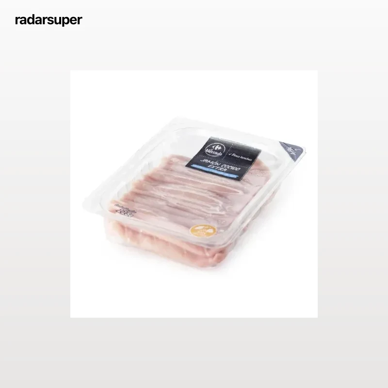 Jamón cocido extra en finas lonchas Carrefour El Mercado sin gluten 225 g