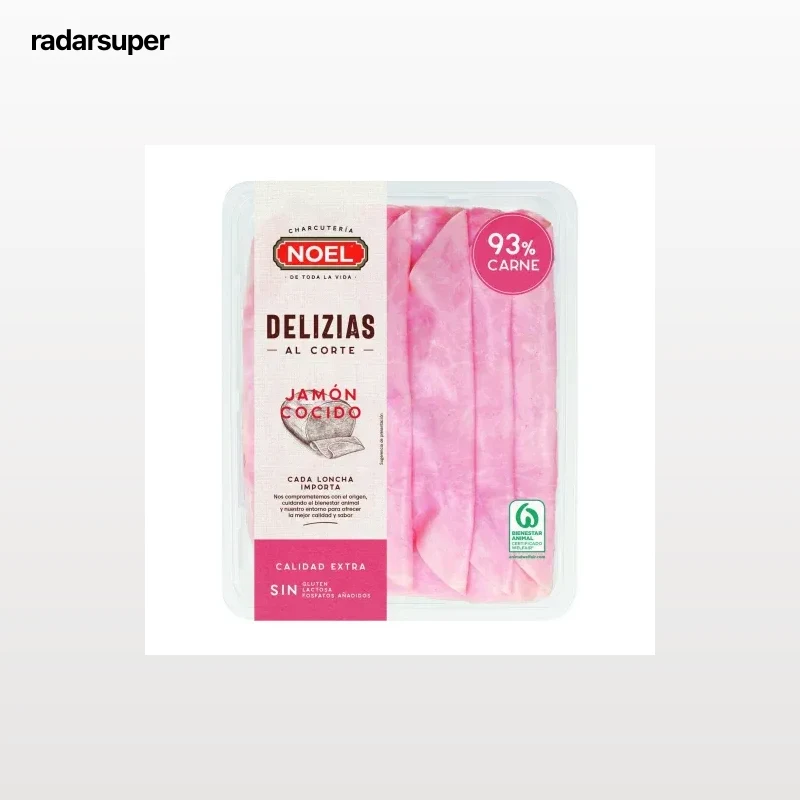 Jamón cocido extra en lonchas Delizias Noel sin gluten y sin lactosa 120 g