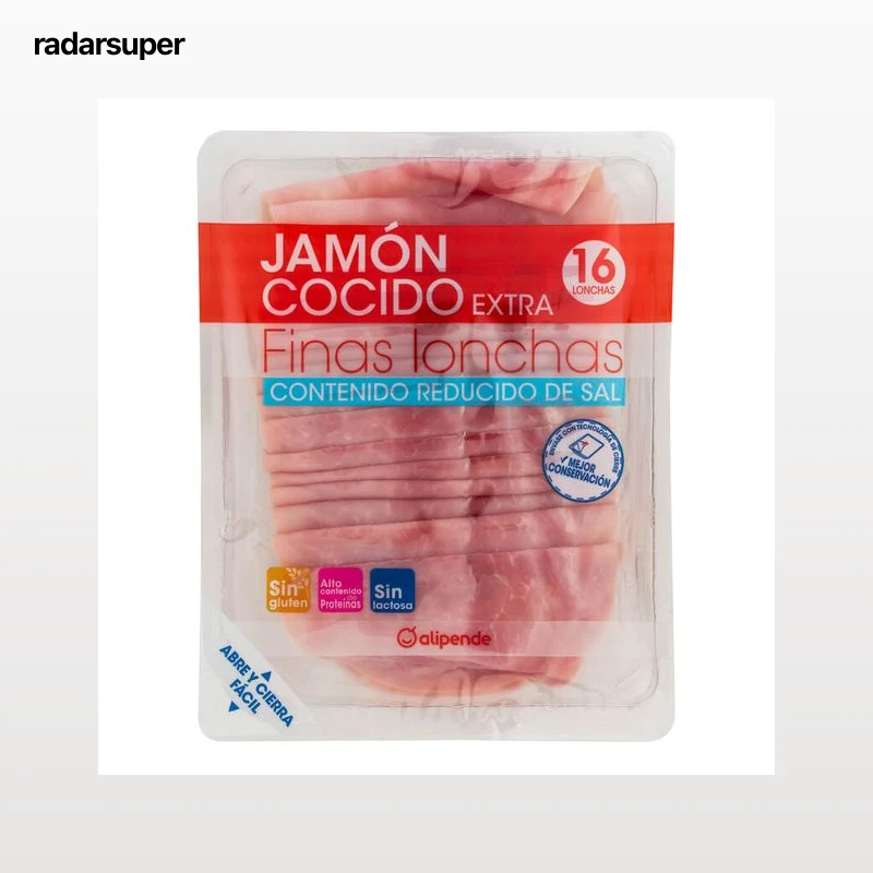 Jamón cocido finas lonchas reducido en sal Alipende 200g