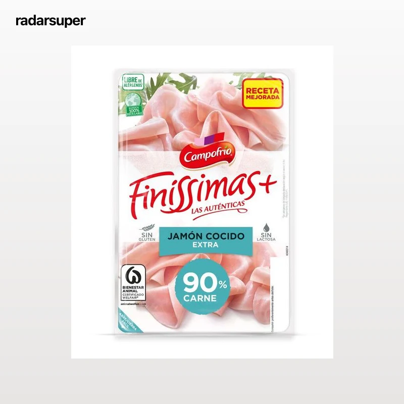 Jamón cocido en lonchas finas finissimas Campofrío 115g
