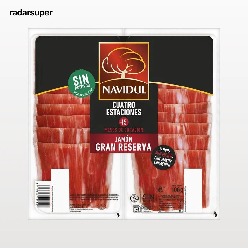 Jamón curado gran reserva cuatro estaciones Navidul 106g