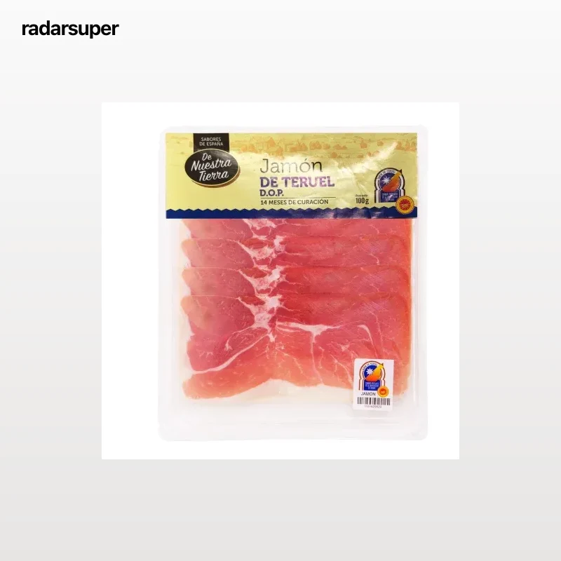 Jamón Curado Gran Reserva D.O.P Teruel en lonchas De Nuestra Tierra 100 g