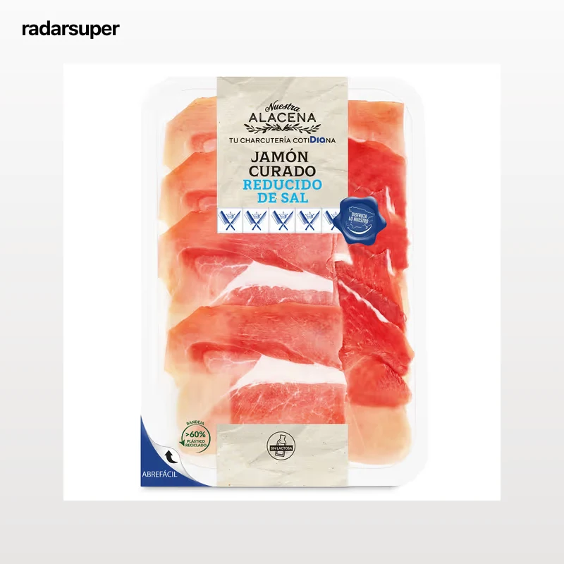 Jamón curado reducido de sal Dia Nuestra Alacena 80 g