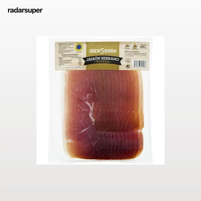 Jamón serrano bodega en lonchas IberSierra sin gluten y sin lactosa 170 g