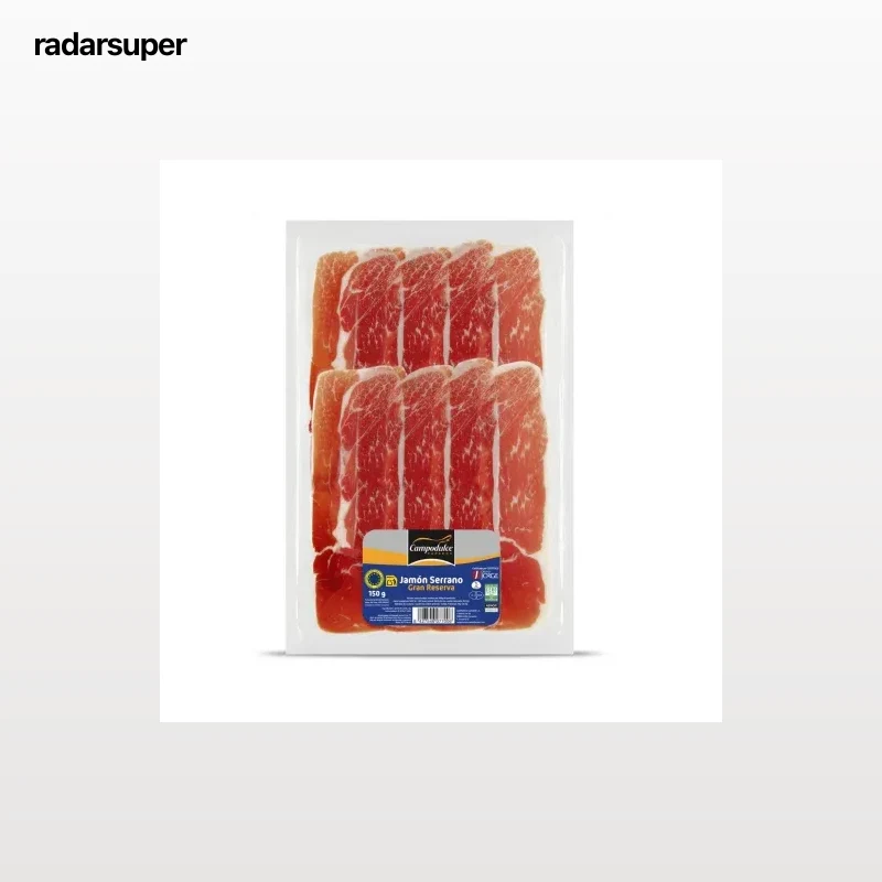 Jamón serrano gran reserva en lonchas Campodulce Curados sin gluten 150 g.