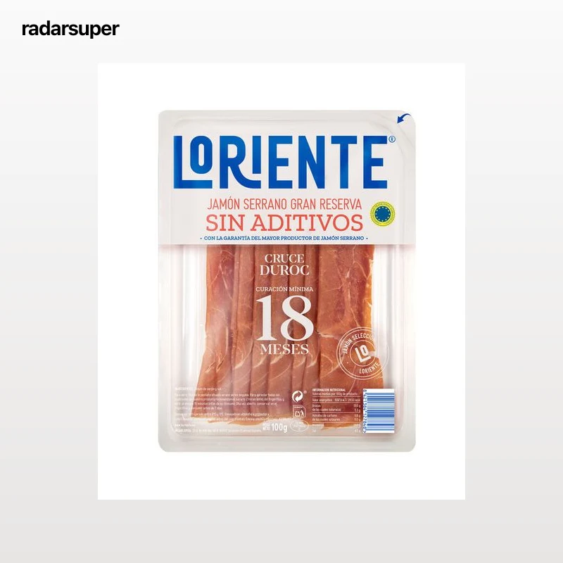 Jamón serrano gran reserva sin aditivos Loriente 100g