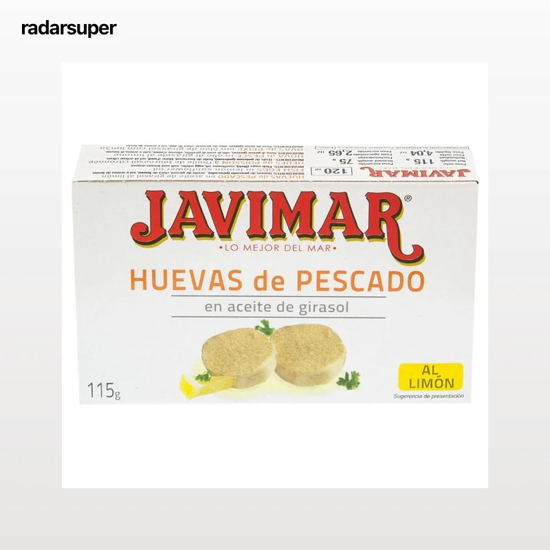 JAVIMAR Huevas de pesacado en aceite de girasol, al limón, 120 g.