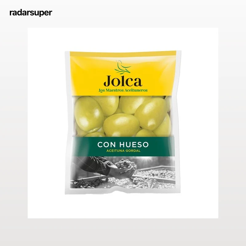 JOLCA Aceitunas verdes gordal sevillana selecta con hueso bolsa de 100 g