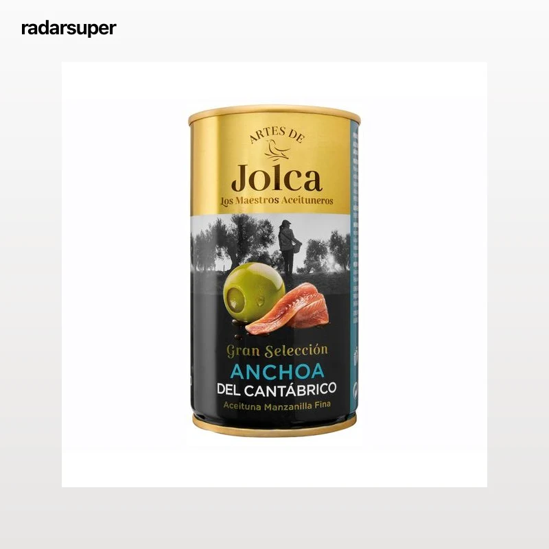 JOLCA Aceitunas verdes rellenas de anchoa del Cantábrico lata de 150 g.