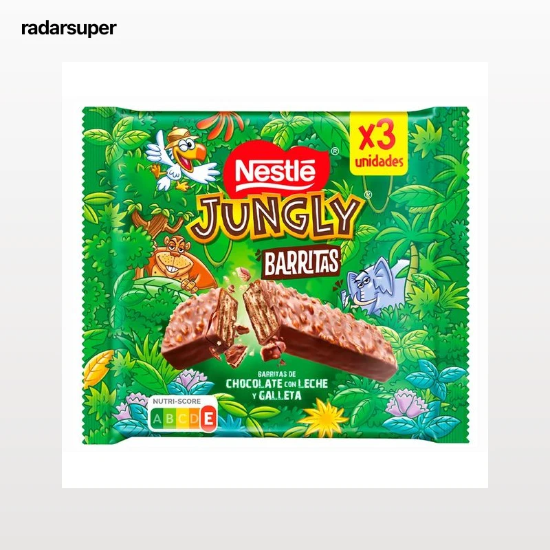 JUNGLY Barritas de chocolate 3 uds. 102 g.