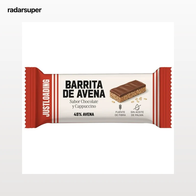 JUST LOADING Barrita energética de avena (45%), con sabor chocolate y cappuccino 50 g.