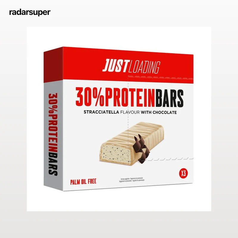 JUST LOADING Barritas proteicas de straciatella JUST LOADING pack de 3 uds x 30 g.