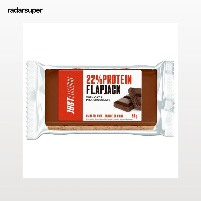 JUST PROTEIN Barrita proteica de avena y chocolate con leche, 22 % Proyein Flapjack JUST PROETEIN 60 g.