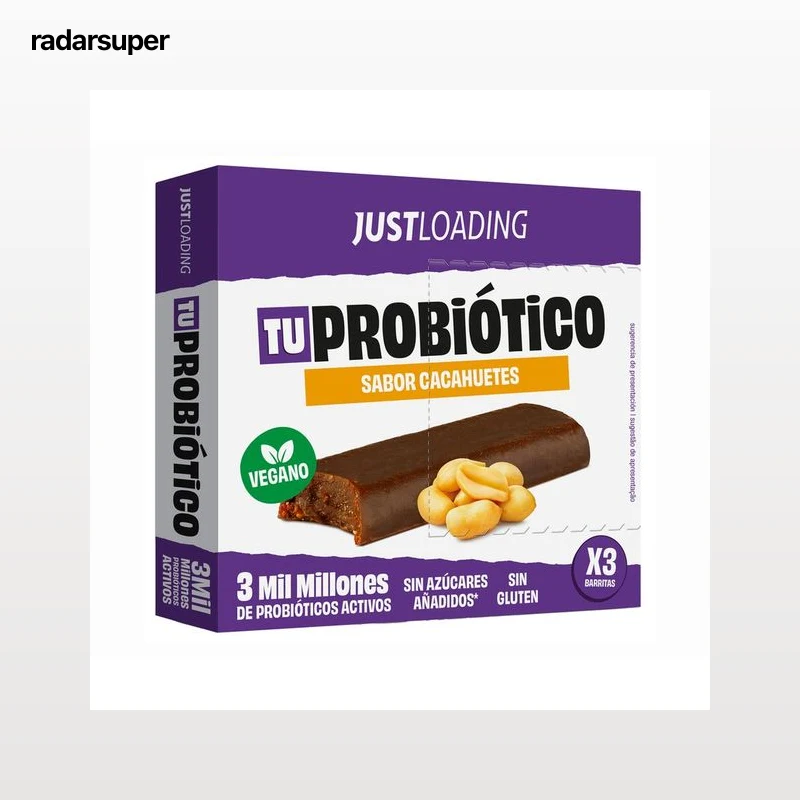JUSTLOADING Barrita de frutos secos con probióticos 3x35 gr.