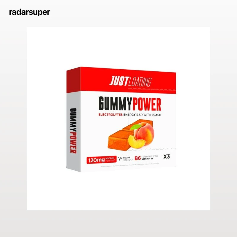 JUSTLOADING Barrita gummy de melocotón 3 x 30 g.