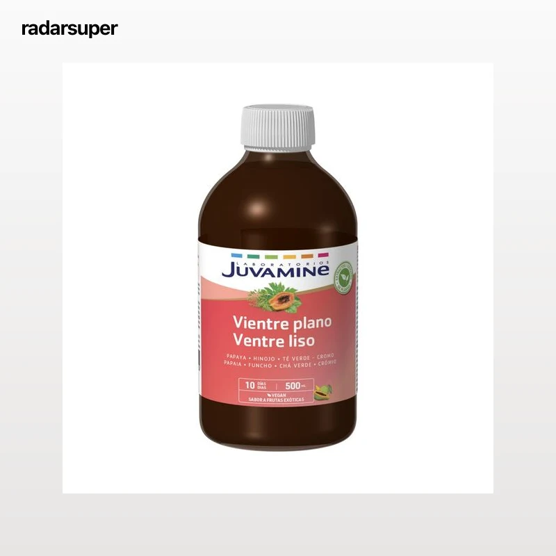JUVAMINE Veintre plano Papaya, hinojo, té verde y cromo, sabor frutas exóticas 500 ml.