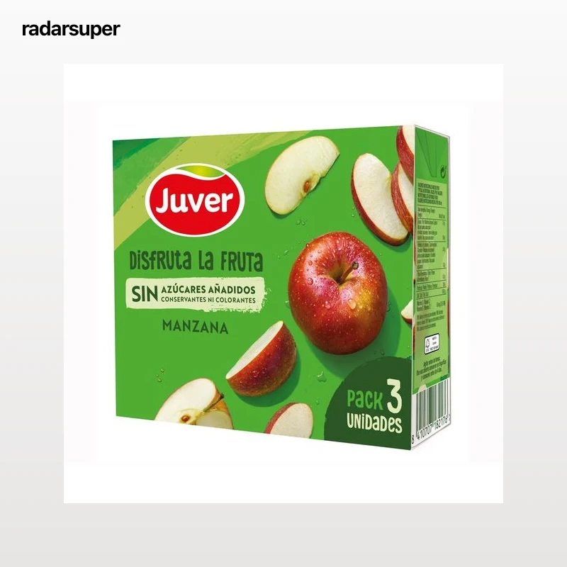 JUVER Disfruta Néctar de manzana, sin azúcares añadidos brick 3 uds x 20 cl.