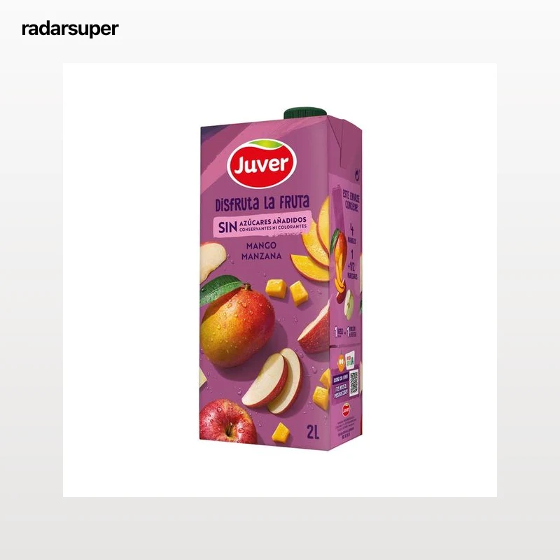 JUVER Néctar de mango y manzana, sin azúcares añadidos 2 l.