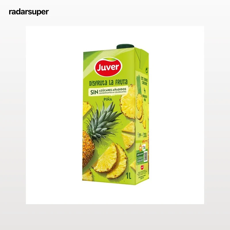 JUVER Néctar de piña, sin azúcares añadidos brick de 1 l.