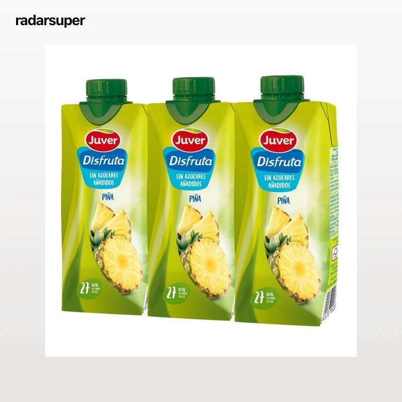 JUVER Néctar de piña, sin azúcares añadidos pack 3 uds x 33 cl.