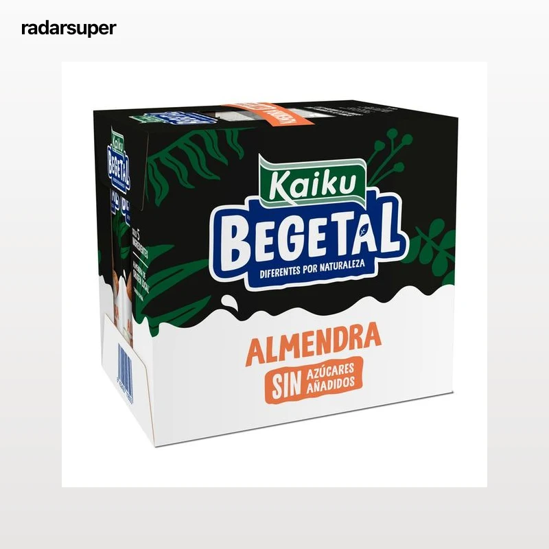 KAIKU Bebida de almendras 100% vegetal, sin azúcares añadidos 6 x 1 l.