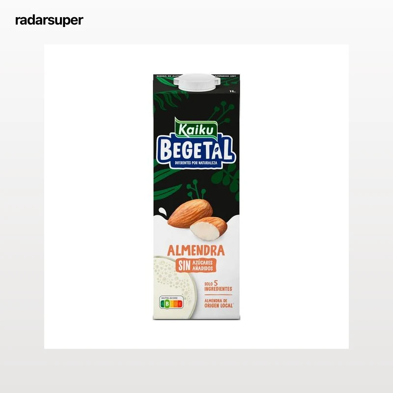 KAIKU Bebida de almendras 100% vegetal, sin azúcares añadidos Begetal 1 l.