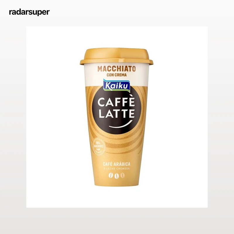KAIKU Bebida de café arábica de Guatemala y Honduras,con un toque de leche Caffe latte 230 ml.
