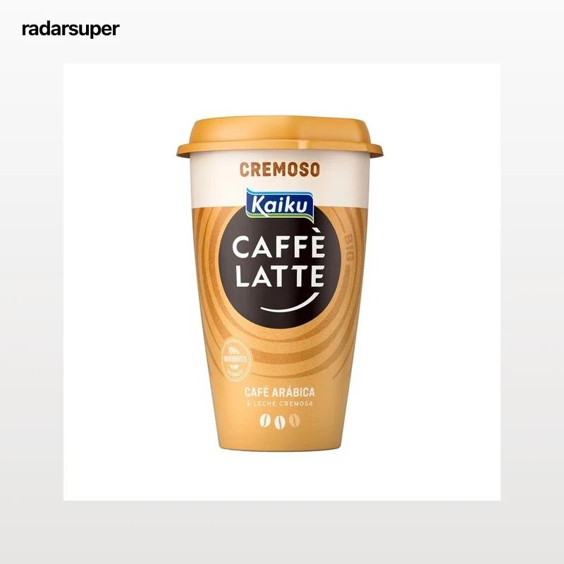 KAIKU Bebida de café arábica de Guatemala y Honduras,con un toque de leche muy cremoso Caffe latte 370 ml.