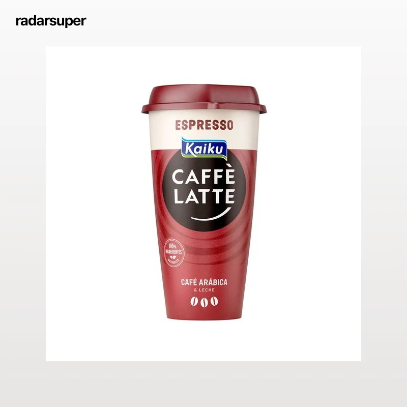 KAIKU Bebida de café Arábica intenso con un toque de leche Caffe latte espresso 230 ml.