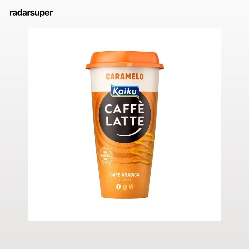 KAIKU Bebida de café arábica de Nicaragua y Honduras con caramelo Caffé latte 230 ml.