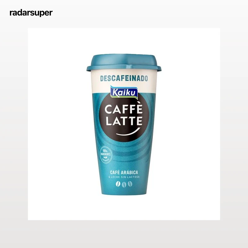 KAIKU Bebida de café descafeinado de Brasil con un toque de leche Caffe latte descafeinado 230 ml.