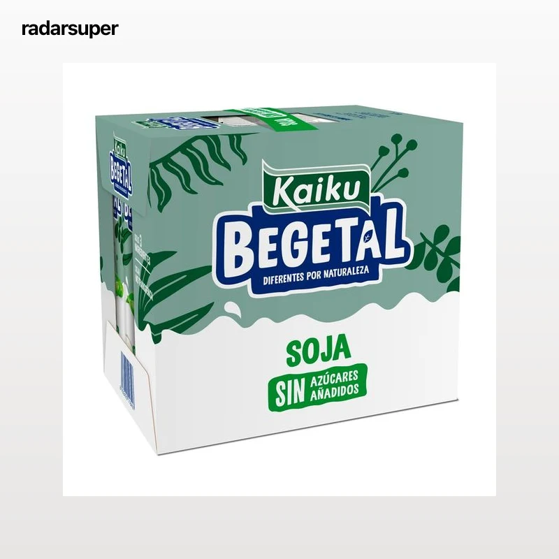 KAIKU Bebida vegetal de soja sin azúcares añadidos B2 y B12 vit 6 x 1 l.