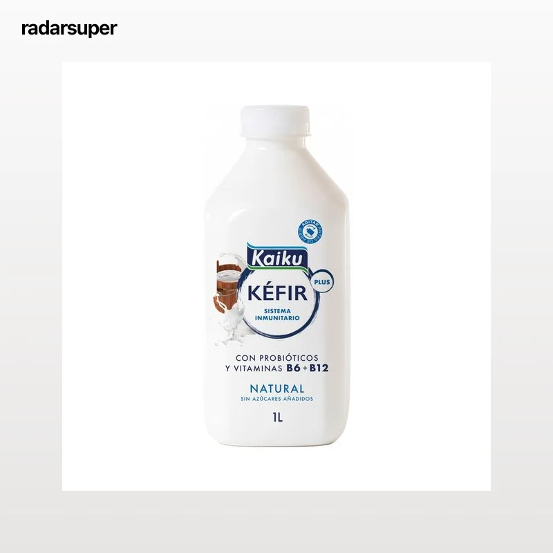 KAIKU Kéfir líquido natural sin azúcares añadidos y con probióticos y vitaminas B6 y B12 1 l.
