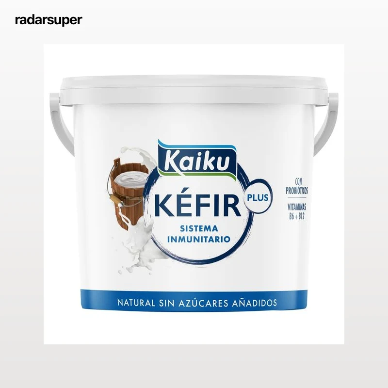 KAIKU Plus Kéfir natural sin azúcares añadidos y con probióticos y vitaminas B6 + B12 900 g.