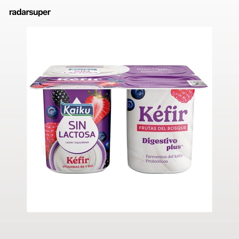 KAIKU Sin lactosa Kéfir sin lactosa con frutas del bosque 4 x 125 g.