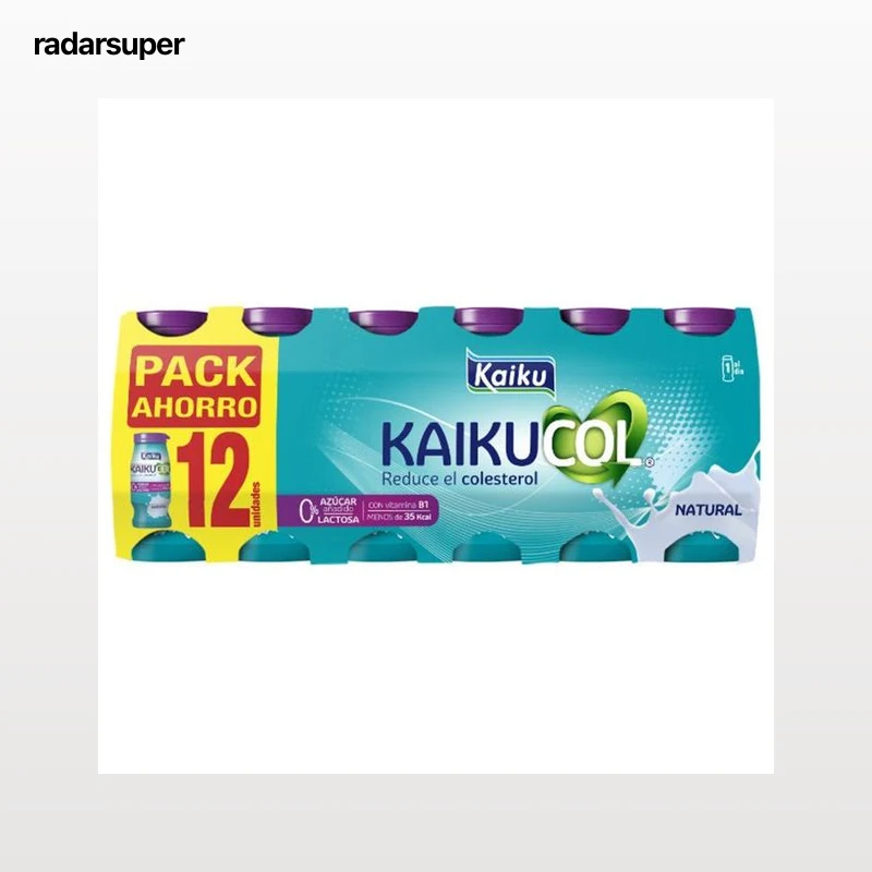 KAIKUCOL Yogur líquido que ayuda a reducir el colesterol, con sabor natural 12 x 65 g.
